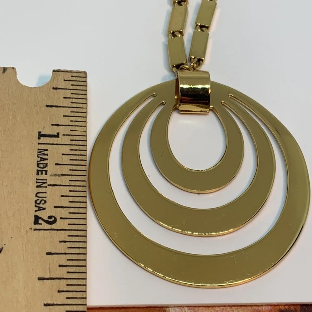 Monet 1970- s link tear drop necklace & pendant - Picture 7 of 8